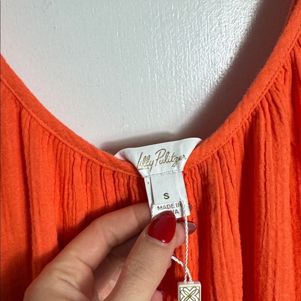 NWT Lilly Pulitzer Zemini Maxi Dress Cover-Up Orange Size Small - Picture 7 of 11